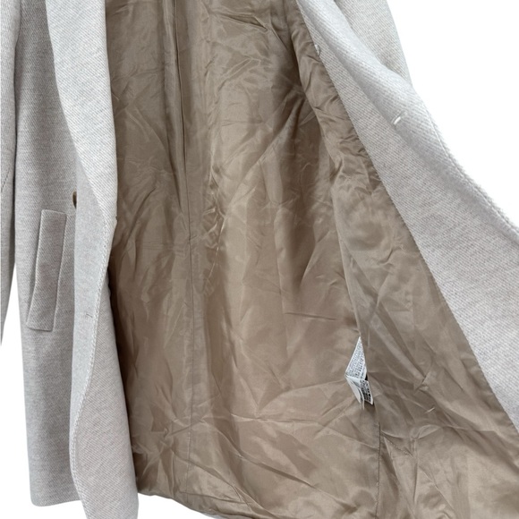Zara Double Breasted Boucle Neutral Oatmeal Beige Peacoat Jacket Size Womens XS - Picture 6 of 14